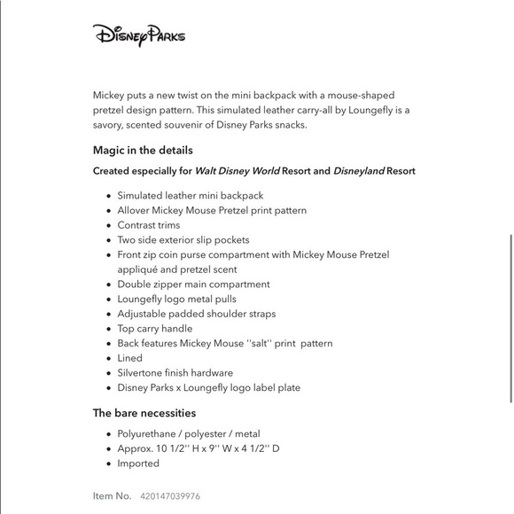 Mickey Mouse Pretzel Loungefly Backpack - Picture 5 of 11